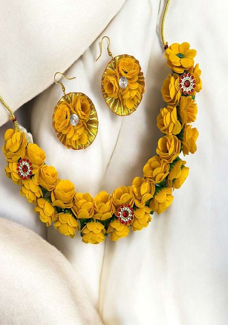 Floral Haldi Jewellery Set - Indya