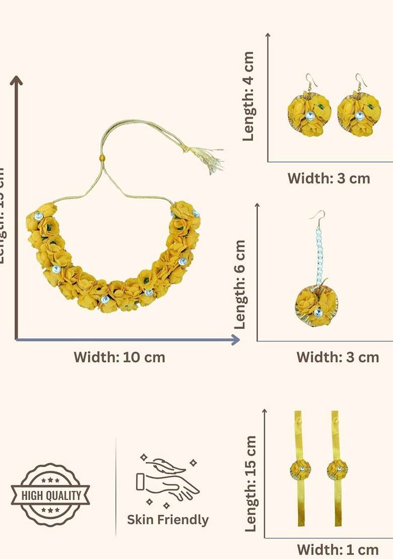 Floral Haldi Jewellery Set - Indya