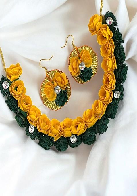 Floral Haldi Jewellery Set