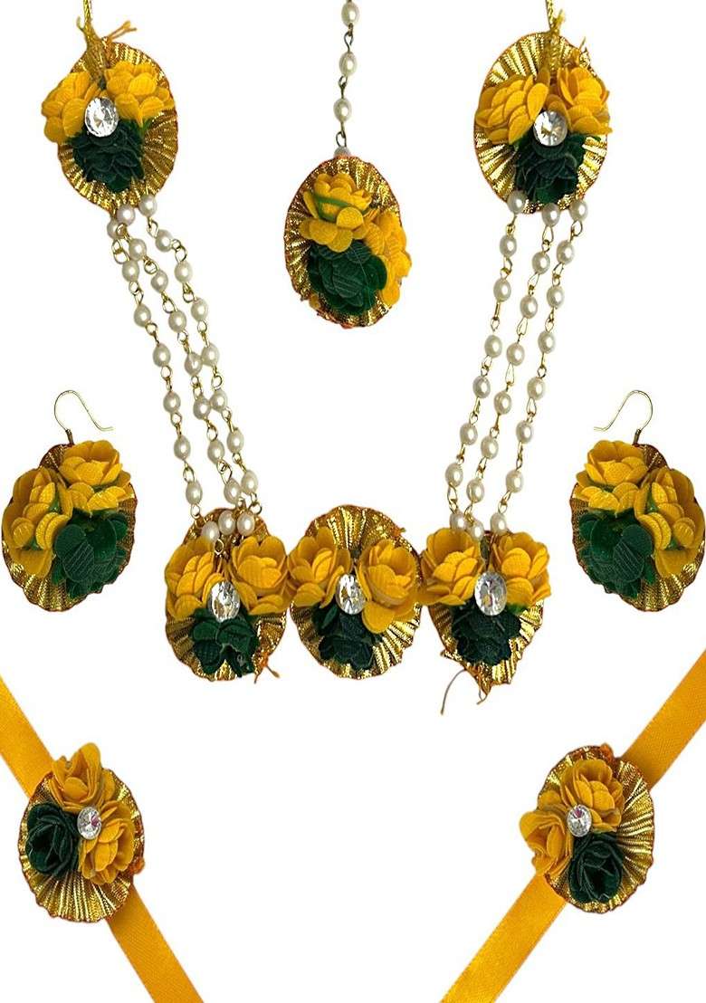 Floral Haldi Jewellery Set - Indya