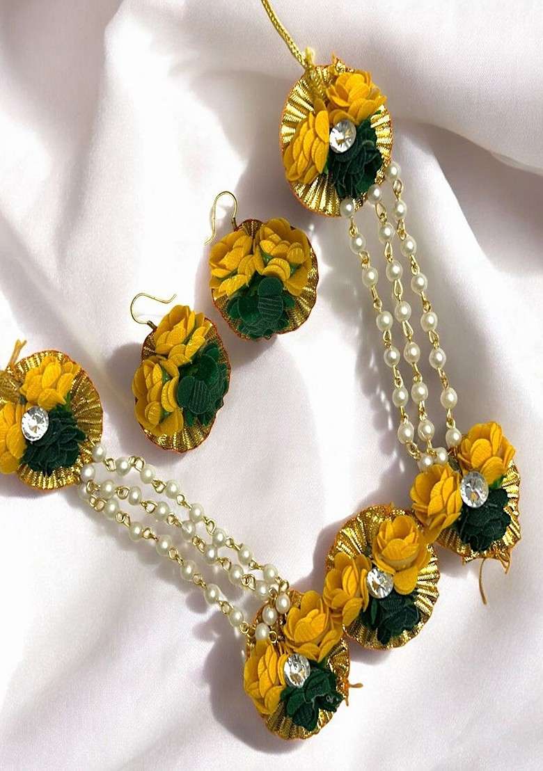 Floral Haldi Jewellery Set - Indya