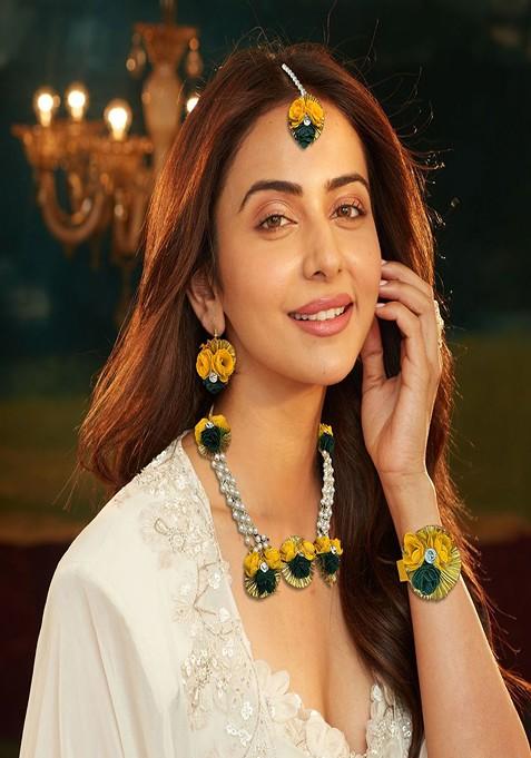 Floral Haldi Jewellery Set