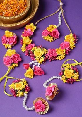 Flower Bridal Haldi Mehndi Baby Shower Jewellery Set