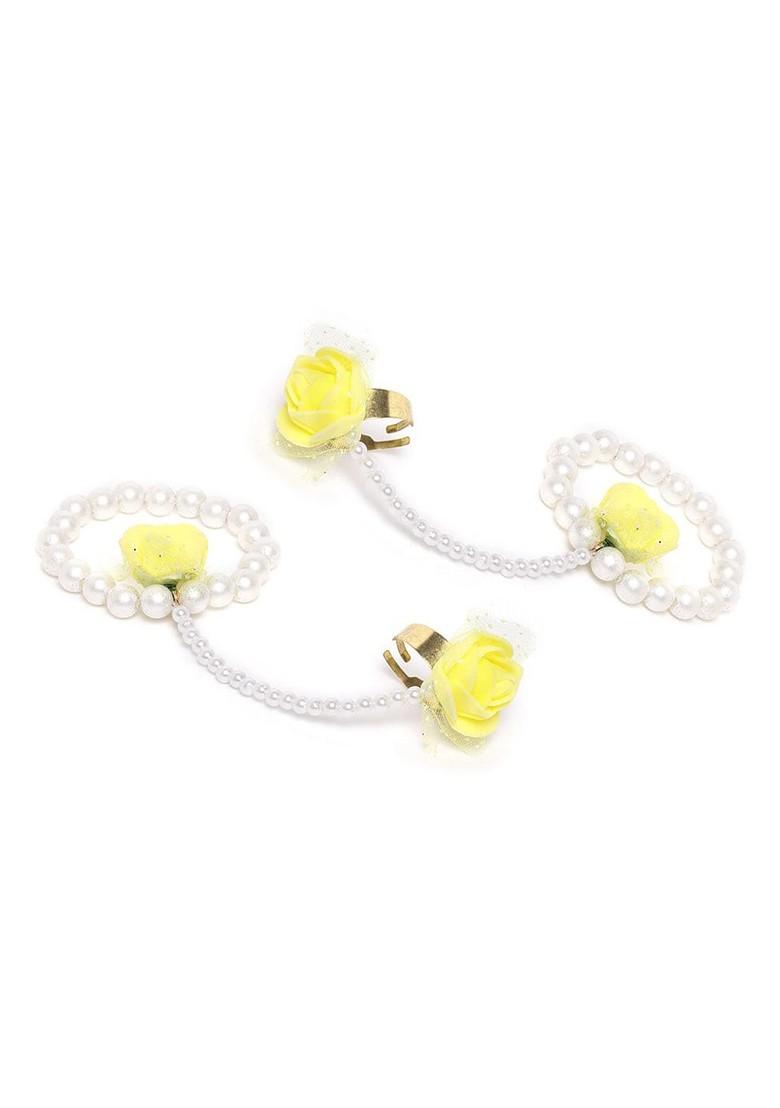 Beaded Traditional Floral Haldi Jewellery Set