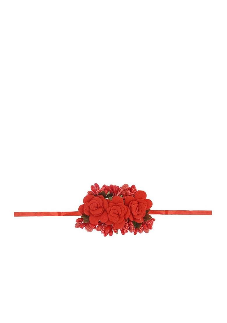 Red Beaded Floral Haldi Jewellery Set