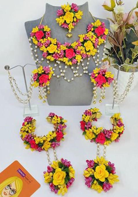 Flower Bridal Haldi Mehndi Baby Shower Jewellery Set