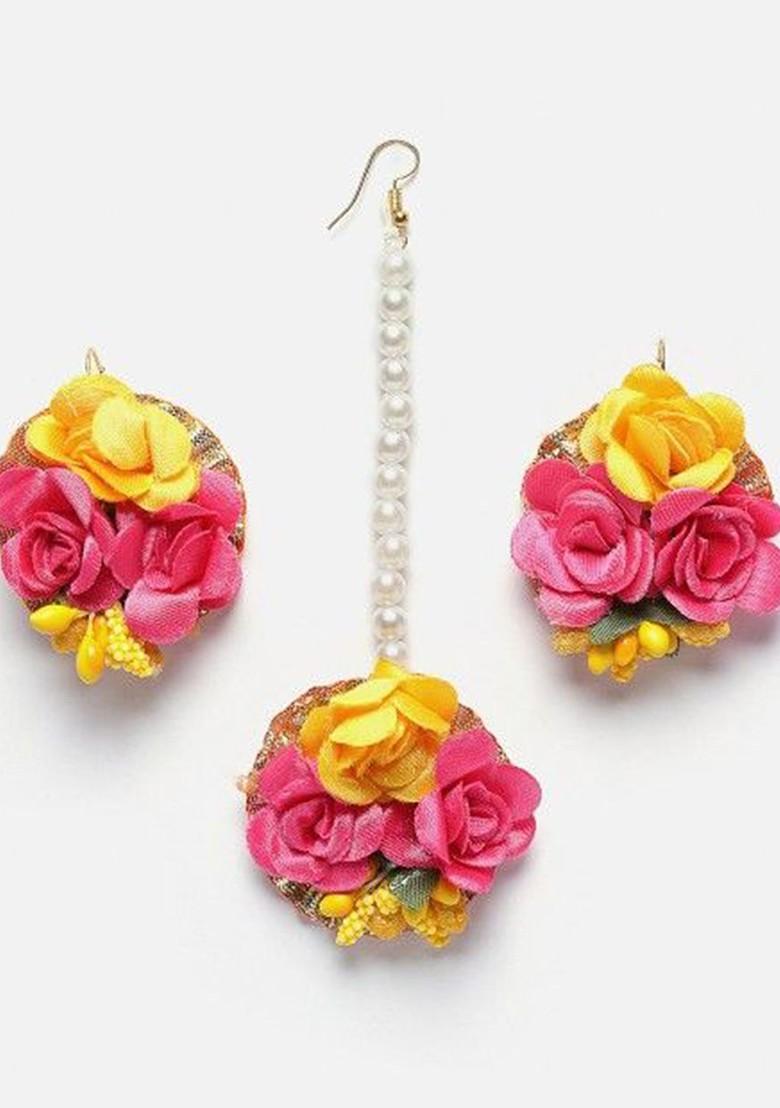 Flower Bridal Haldi Mehndi Baby Shower Jewellery Set