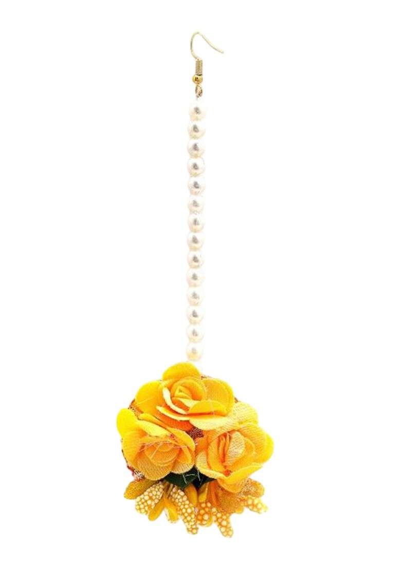Flower Bridal Haldi Mehndi Baby Shower Jewellery Set - Indya