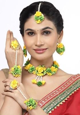 Flower Bridal Haldi Mehndi Baby Shower Jewellery Set