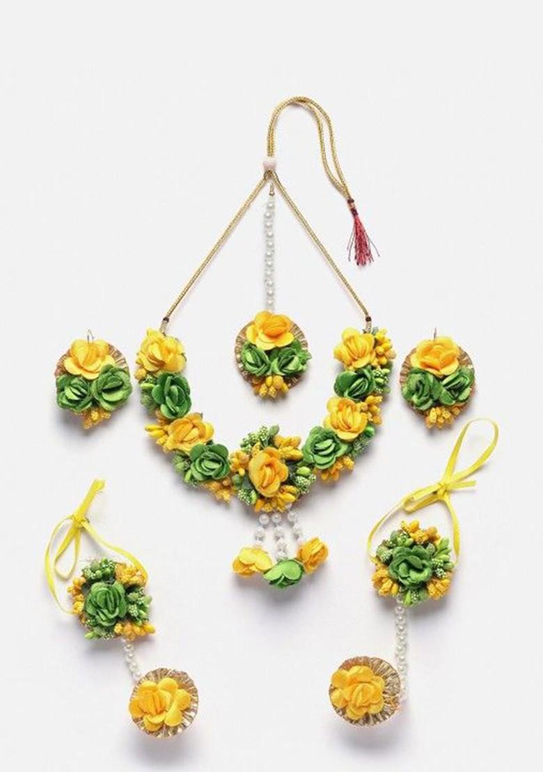 Flower Bridal Haldi Mehndi Baby Shower Jewellery Set