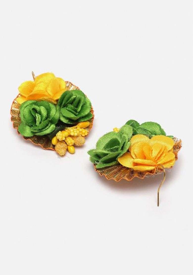 Flower Bridal Haldi Mehndi Baby Shower Jewellery Set - Indya