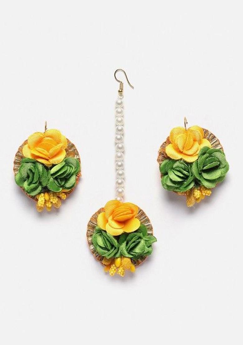 Flower Bridal Haldi Mehndi Baby Shower Jewellery Set
