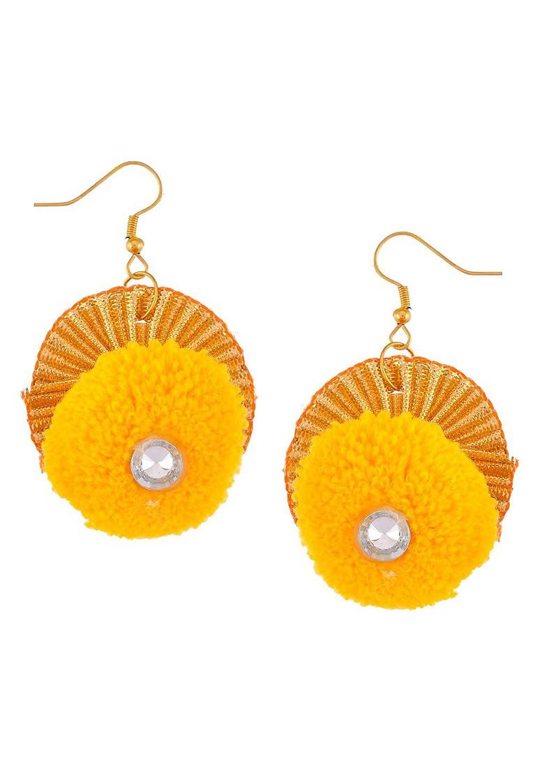 Rhodium Plated And White Beaded Mehndi Haldi Flower Jewellery Set