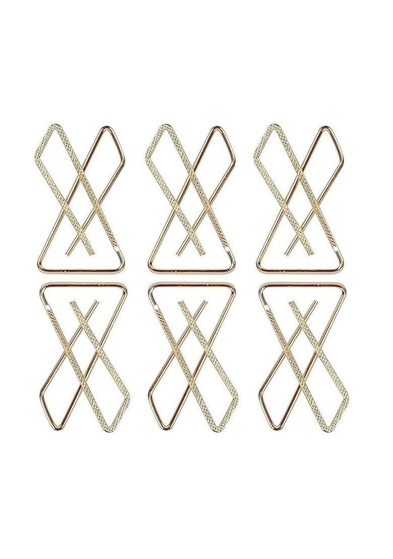 12 Pcs Gold Plated Clip On Safety Saree Pleats Pin Brooch
