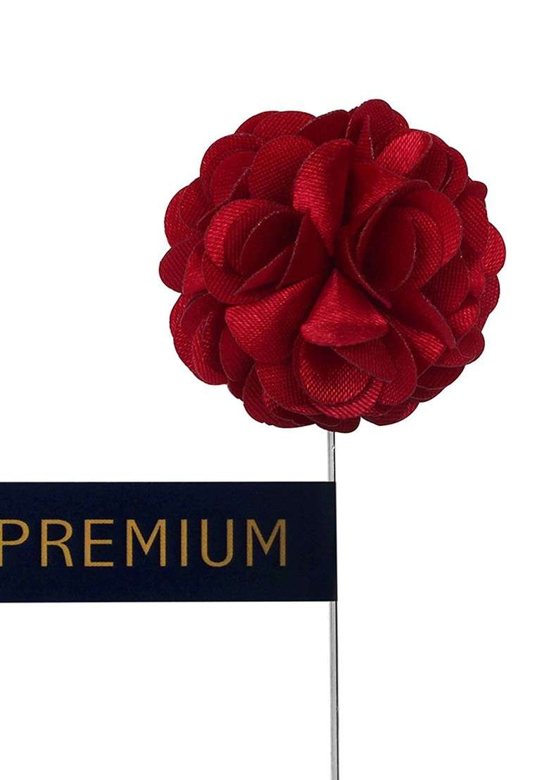 Unisex Maroon Petals Brooch Lapel Pin - Indya