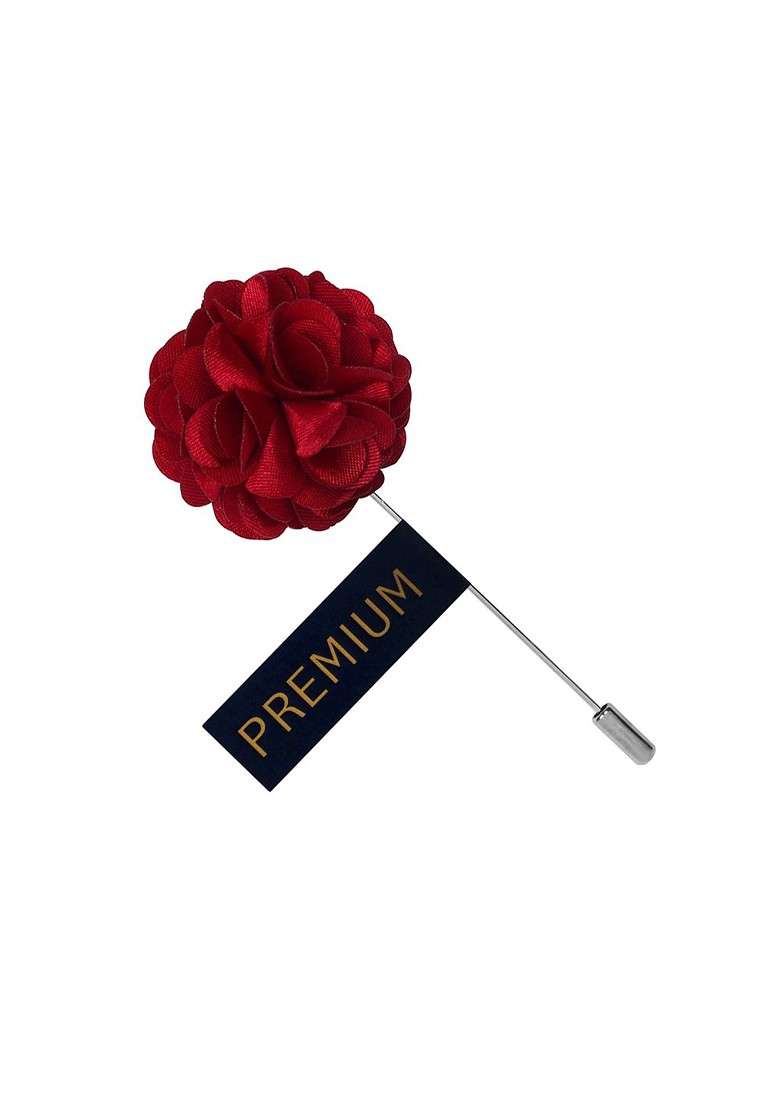 Unisex Maroon Petals Brooch Lapel Pin - Indya