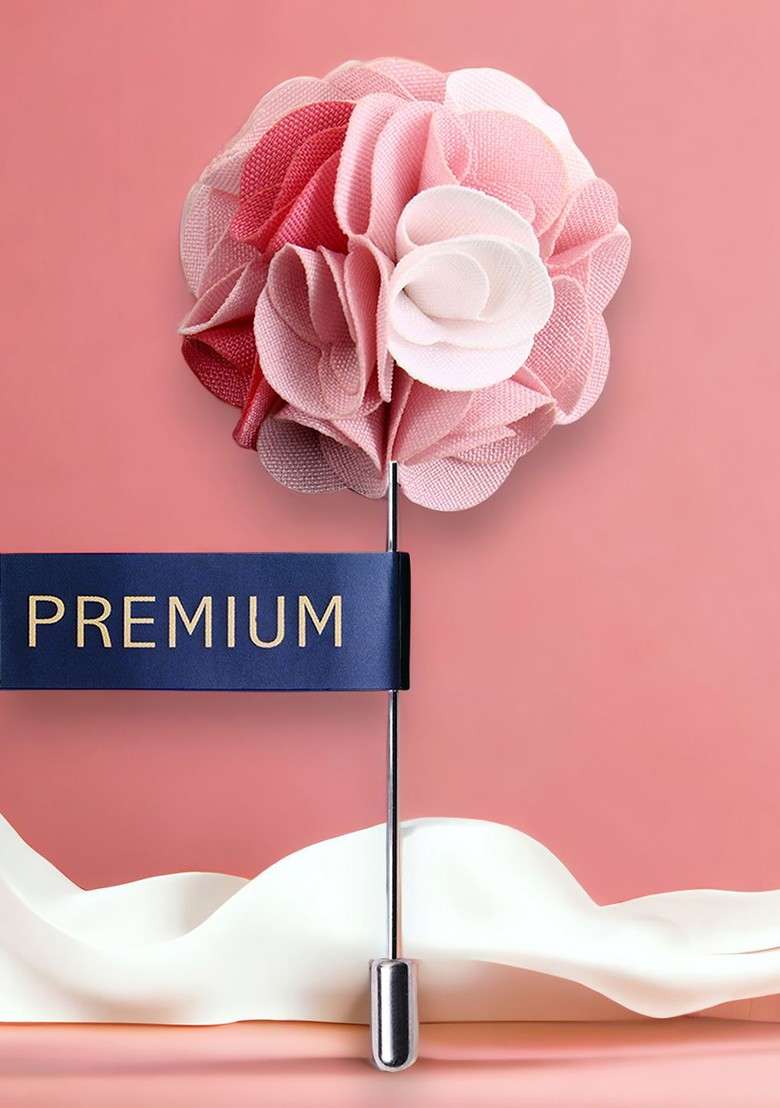 Unisex Pink White A Sombre Retreat Lapel Pin - Indya