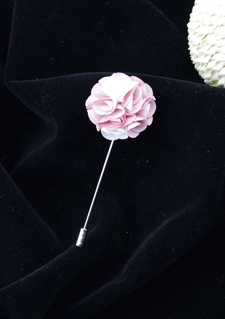 Unisex Pink White A Sombre Retreat Lapel Pin - Indya