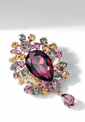 Women Crystal Rhinestone Brooch