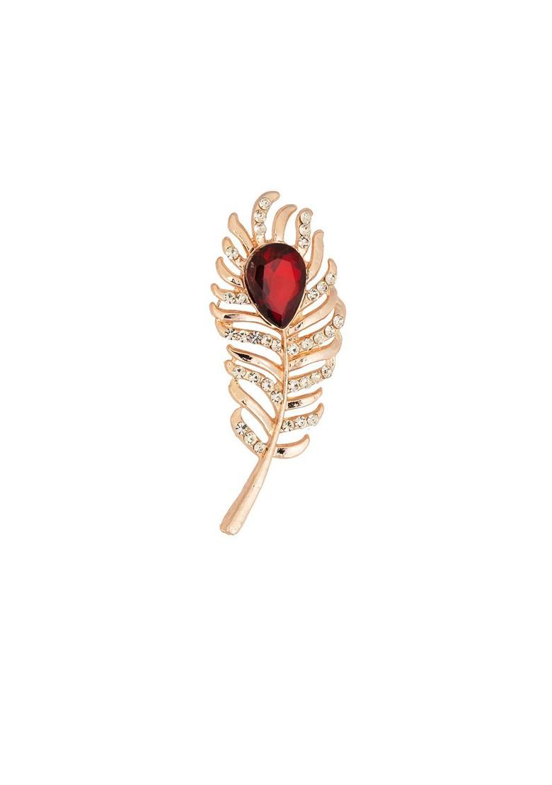 Gold Plated Stone Studded Brooch