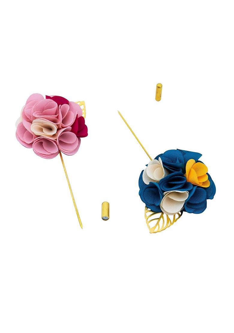 Men Set Of 3 Floral Brooch Lapel Pin