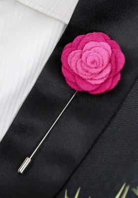 Unisex Pink Silver Toned Graceful Bloom Lapel Pin