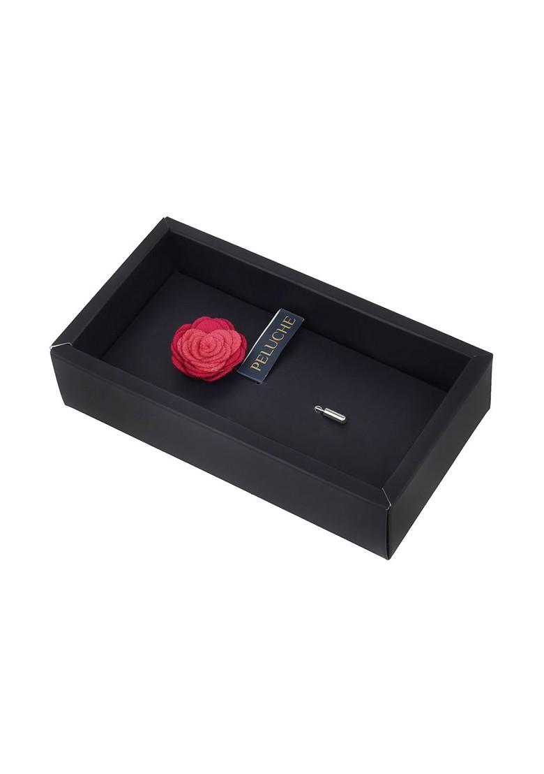 Unisex Pink Silver Toned Graceful Bloom Lapel Pin