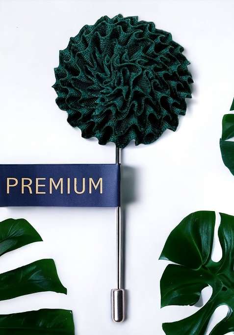 Unisex Green Floral Brooch Lapel Pin
