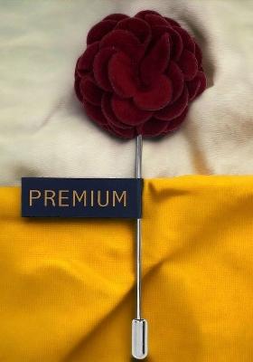 Unisex Maroon Silver Toned Wonderful Tulip Lapel Pin