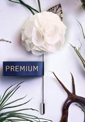 Men White Floral A Sombre Retreat Brooch Lapel Pin