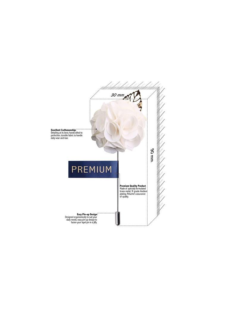 Men White Floral A Sombre Retreat Brooch Lapel Pin