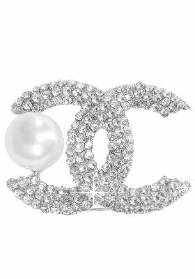 Artificial Stones And Beads Minimal Brooch