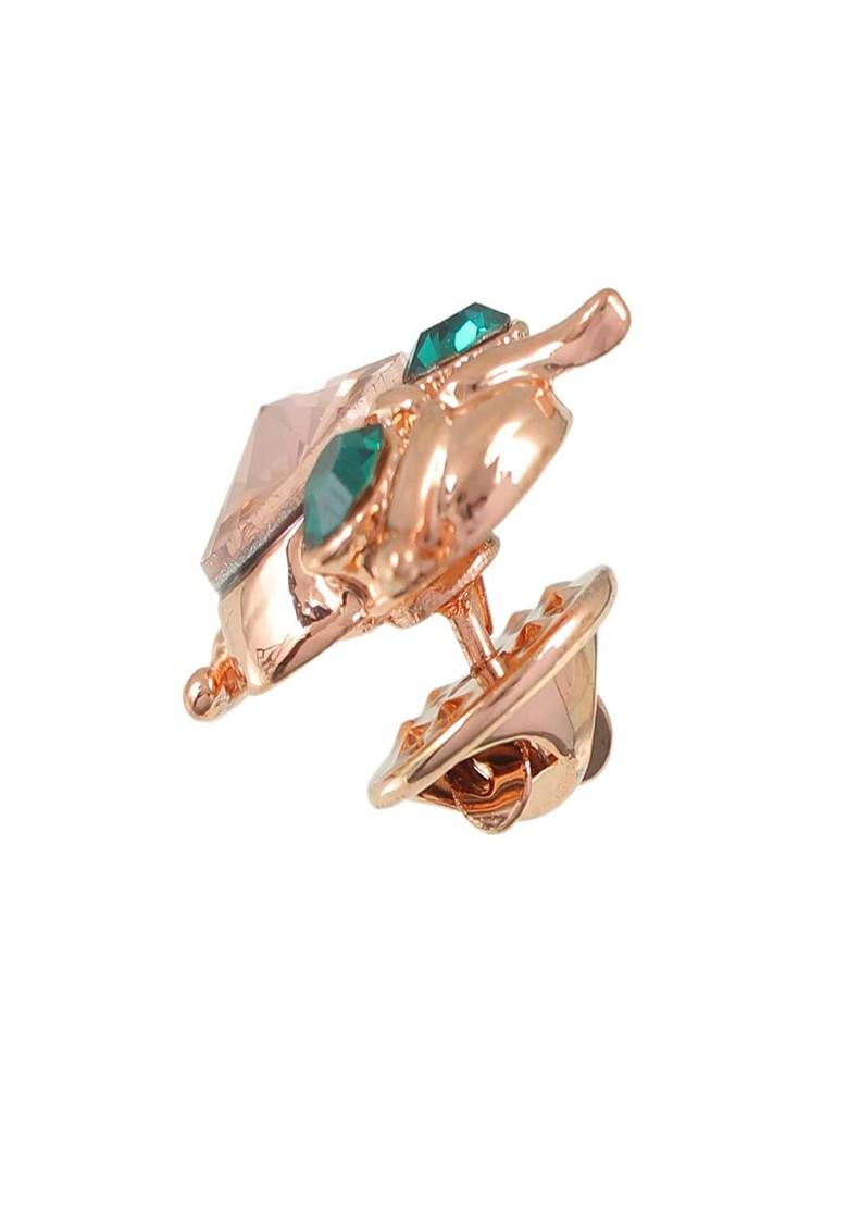 Gold Plated Crystal Studded Small Owl Charm Brooch