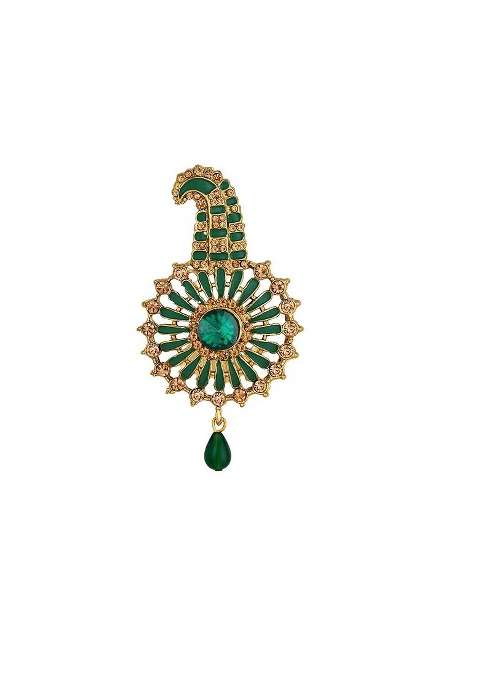 Men Stone Studded Beaded Safa Kalangi Brooch