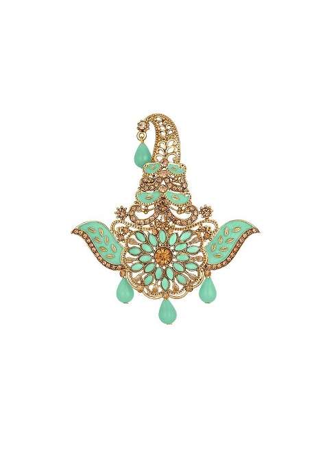 Men Stone Studded Beaded Safa Kalangi Brooch