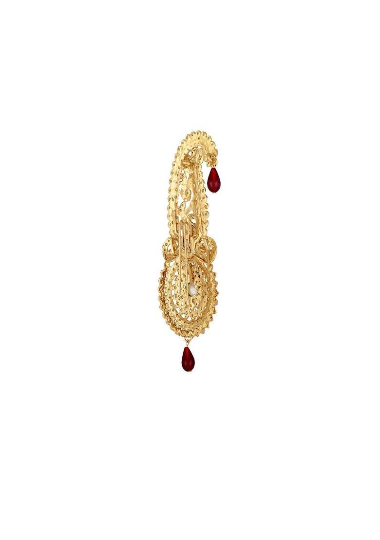 Men Stone Studded Beaded Safa Kalangi Brooch - Indya