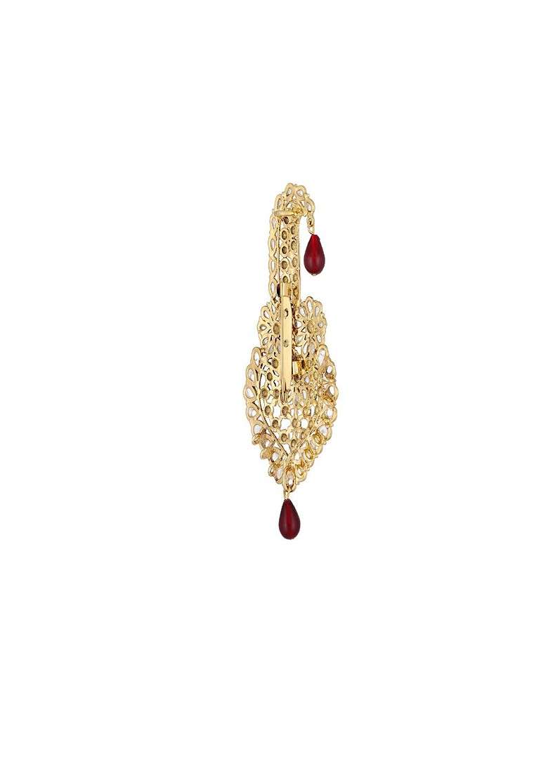 Men Stone Studded Beaded Safa Kalangi Brooch - Indya
