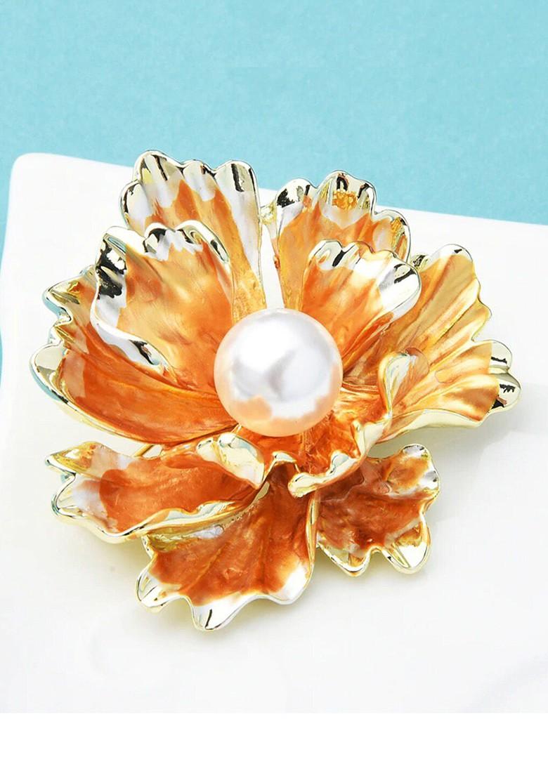 Alloy Floral Charm Brooch