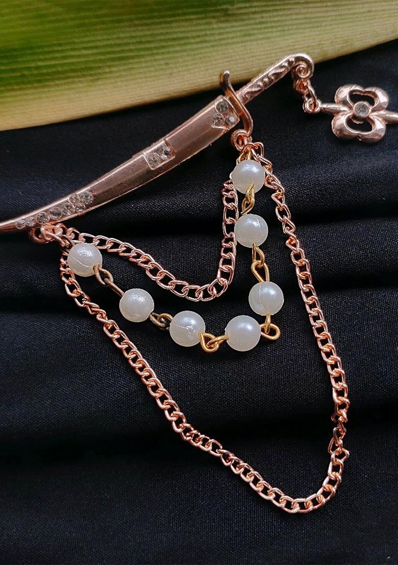 Men Alloy Sword Charm Triple Layer Chain Brooch