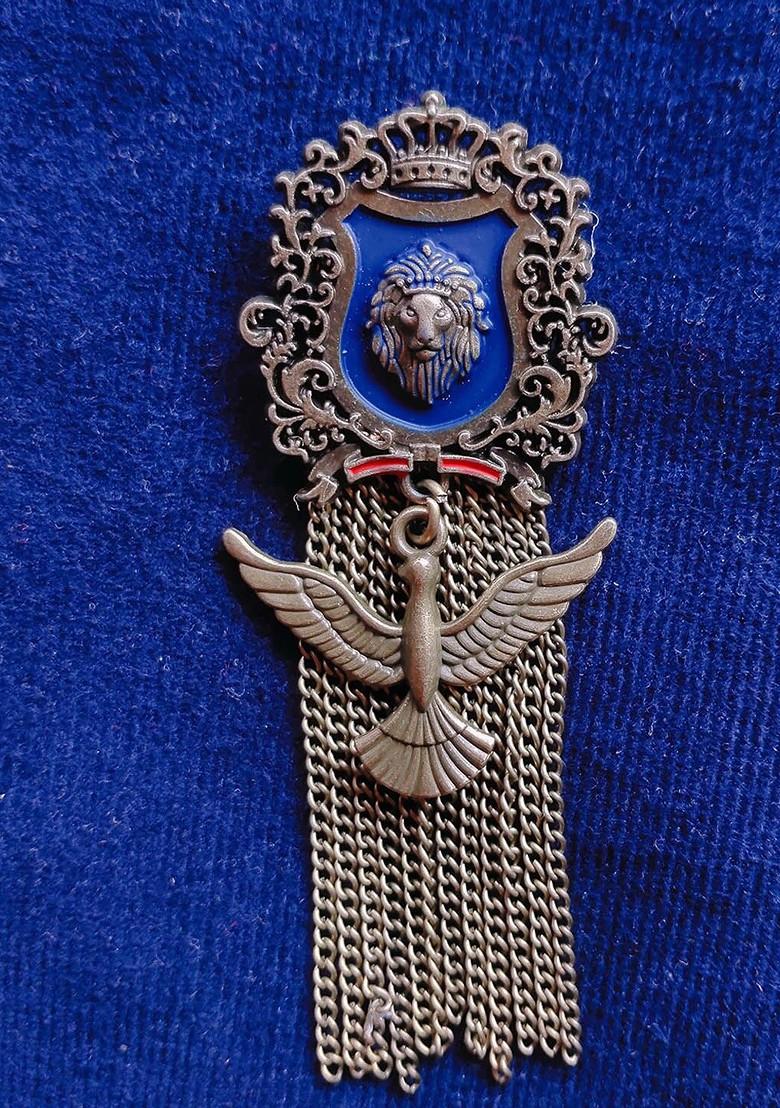 Men Lion Bird Shaped Hanging Chain Brooch Pin