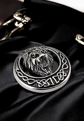 Men Roaring Lion Minimal Brooch