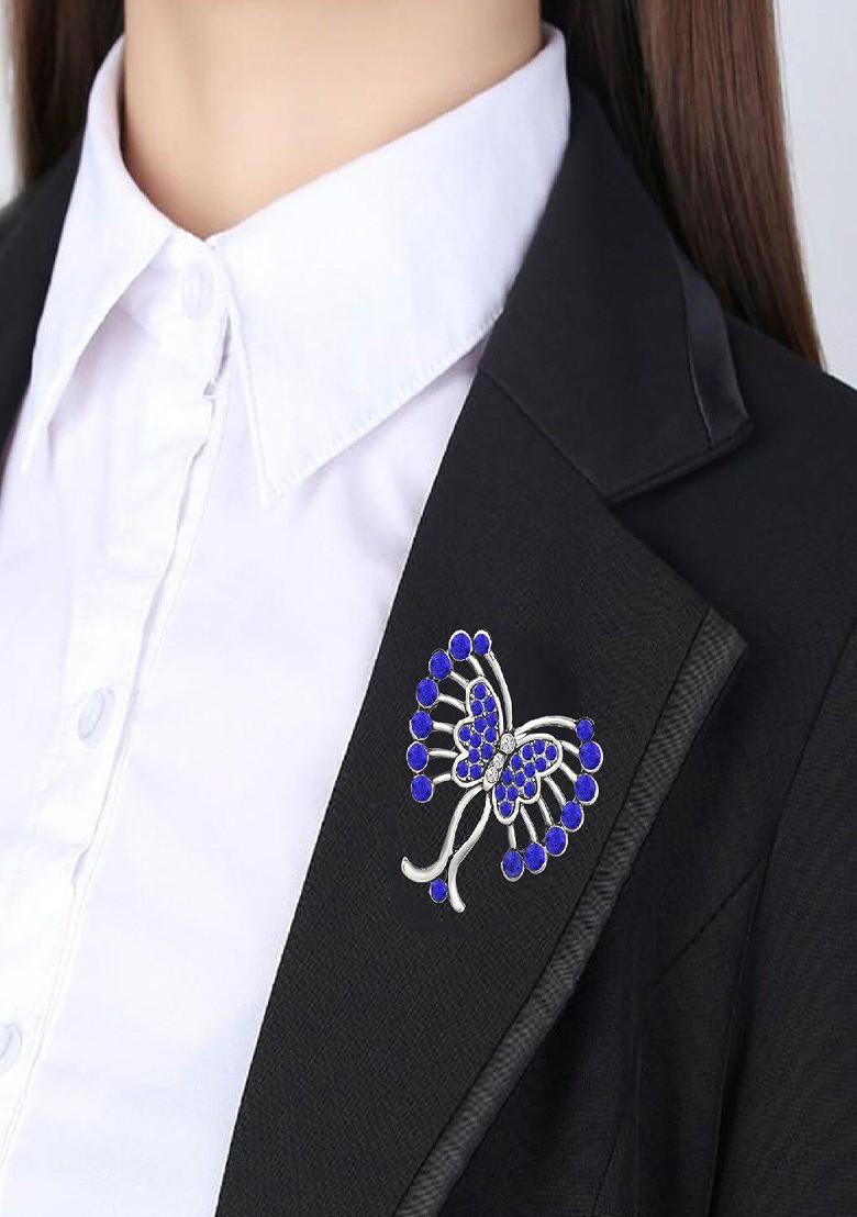 Women Stones Studded Butterfly Design Brooch