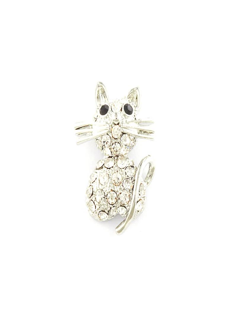 Alloy Crazy Cat Charm Brooch