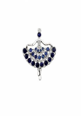 Women Dancing Doll Shaped Stone Studded Brooch