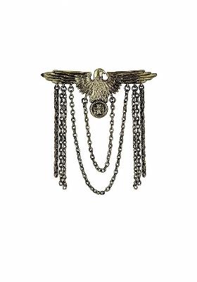 Men Gold Plated Flying Eagle Chain Shervani Brooch