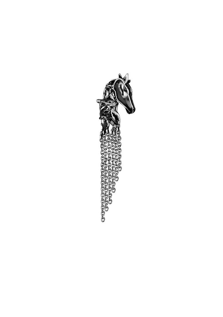 Men Horse Shaped Tassel Chain Brooch