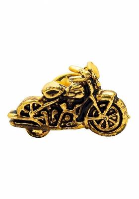 Men Gold Toned Antique Bike Brooch Lapel Pin