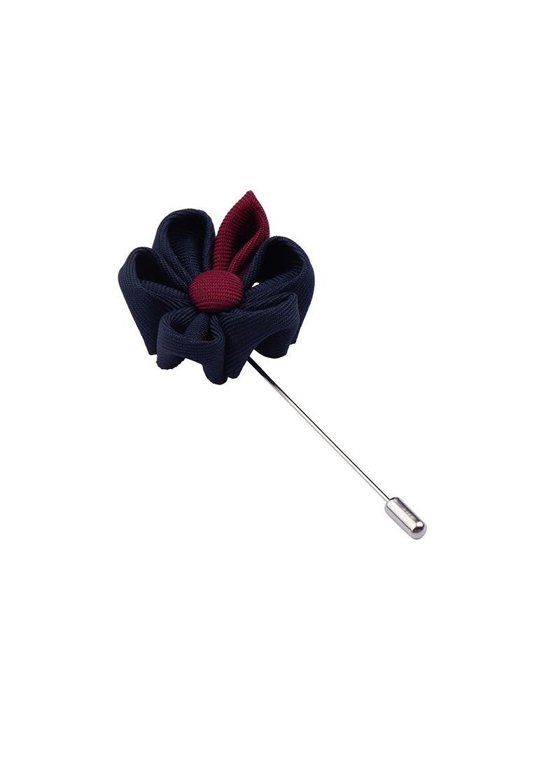 Men Blue Gazania Flower Shaped Lapel Pin