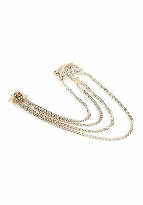 Men Gold Toned Black Stones Studded Embellished Stylish Brooch Pin