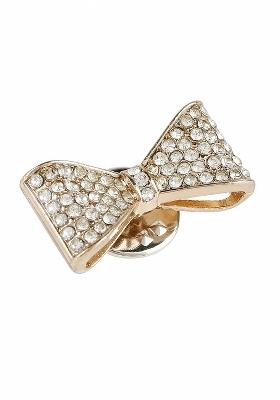 Men Gold Toned White Studded Brooch